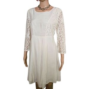 🌿 WAREHOUSE London Cream Lace Dress | NWOT |UK Style